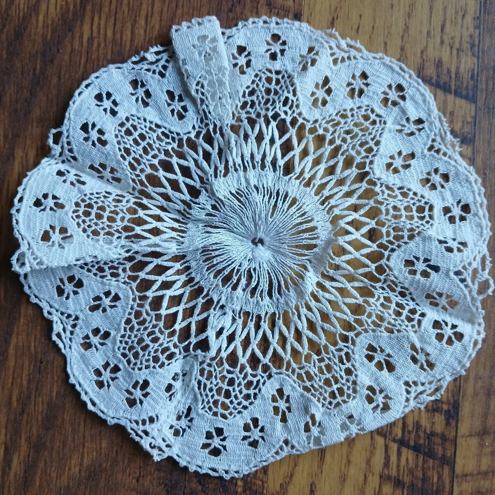 Lot 5 Vtg Crochet Lace Doilies Handmade Mixed Ivory/White Ephemera Crafts READ